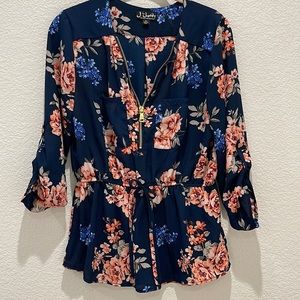 J for Justify - Zip up V - blouse